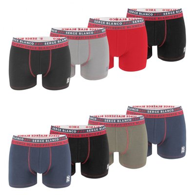 Lot De 8 Boxers Coton Uni SERGE BLANCO