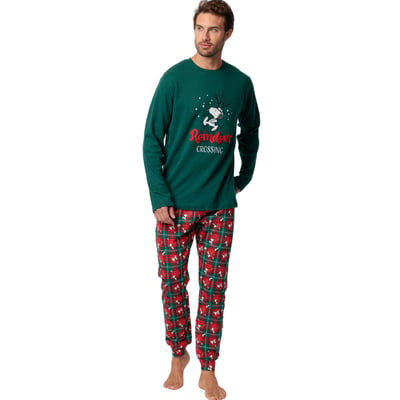 Pyjama pantalon top manches longues Reindeer Crossing Peanuts ADMAS