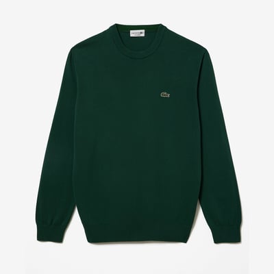 Pull coton uni col rond LACOSTE