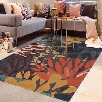 Tapis salon et chambre tissé en laine motif floral SUBMARINE UN AMOUR DE TAPIS