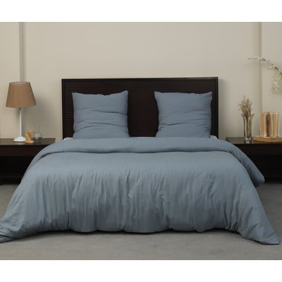 Parure housse de couette bicolore avec 2 taies, gaze de microfibre C DESIGN HOME TEXTILE