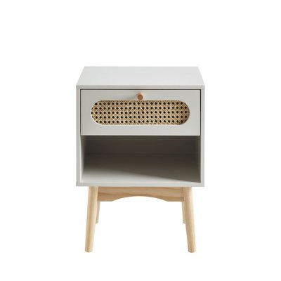 Table de chevet 1 tiroir en bois et cannage- CANNO DRAWER