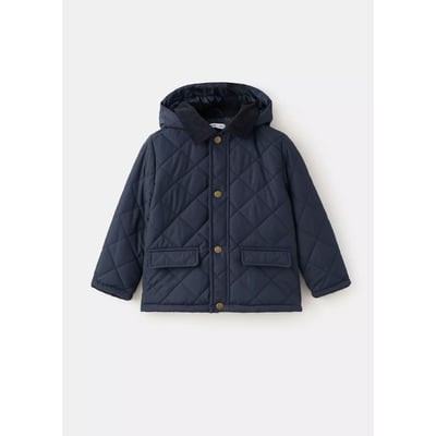 Quilted jacket with corduroy collar MANGO BABY
