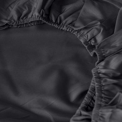 Drap housse satin de coton uni PRESTIGE CARRE BLANC