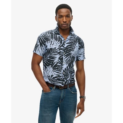 Chemise imprimée en lin à col ouvert SUPERDRY