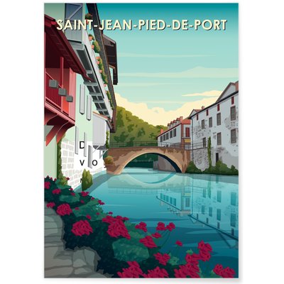 Affiche ville Saint-Jean-Pied-de-Port L'AFFICHERIE