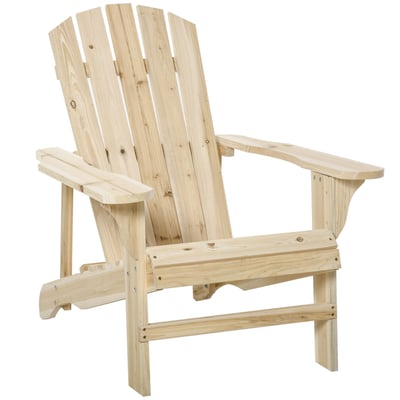 Chaise Adirondack Bois Beige OUTSUNNY