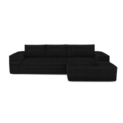 Canapé convertible angle droit 5 places en velours côtelé JOAN SIA HOME
