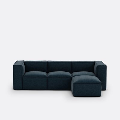 Sofá modulable 3 plazas y puff reposapiés, terciopelo vintage, Seven LA REDOUTE INTERIEURS