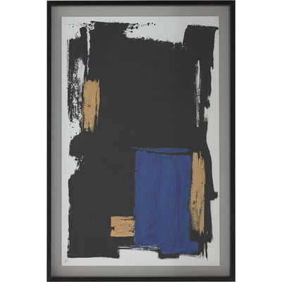 Tableau abstrait verre et bois  doré RECOLLECTION