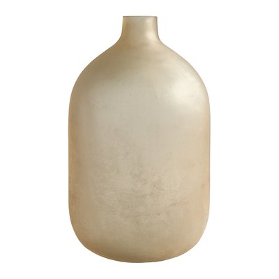 Vase bonbonne JEANNE en verre givré rose - Grand modèle - H. 45 cm BLANC D’IVOIRE