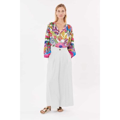 Pantalon uni ample à pinces taille mi-haute PAZ DERHY