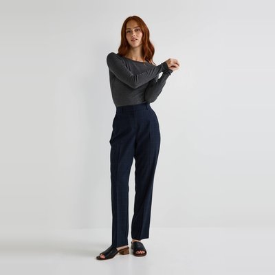 Pantalon droit à carreaux avec pli cassé, certifié Oeko-Tex MONOPRIX
