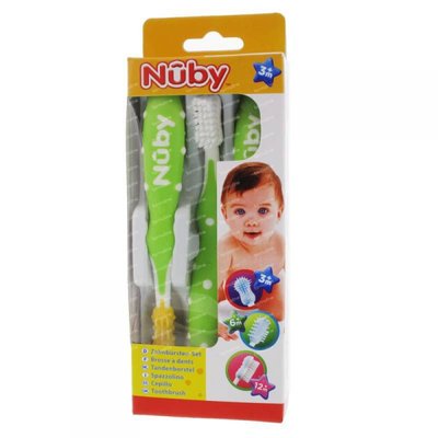 Set évolutif brosse à dents bleu - Nuby NUBY