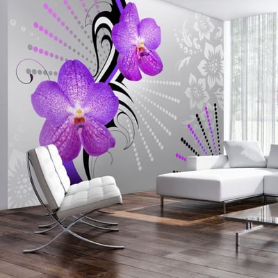 Papier peint intissé panoramique Fleurs Purple vibrations EDEN