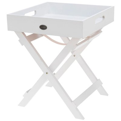 Plateau en bois blanc avec support 30x30x36cm WADIGA