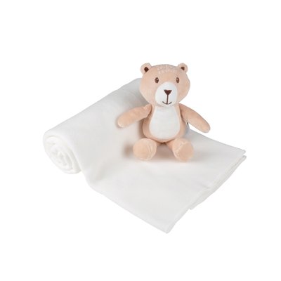 Plaid bebe avec son doudou Ours de la foret DOUCEUR D'INTÉRIEUR