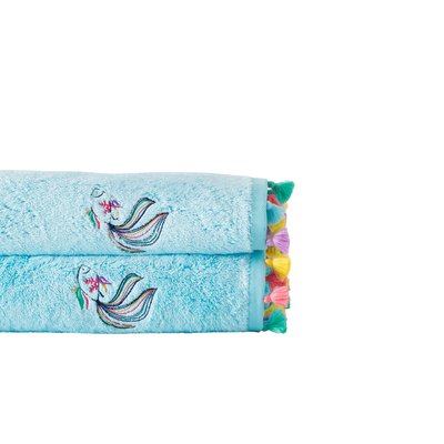 Drap de bain coton et viscose de bambou DEMILUNE CARRE BLANC