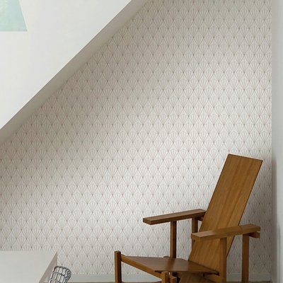 Papier peint blanc et or HEXOA