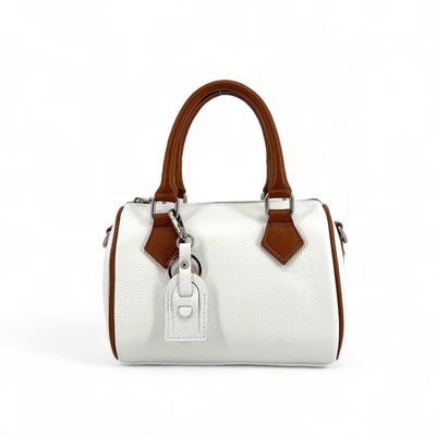 Sac à main bowling en cuir grainé LITTLE BOOLIN BICOLORE E.L. OH MY BAG