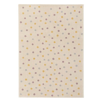 Tapis enfant intérieur à gros pois crème, bleu, jaune, violet 120 x 170cm HANNA SWEEEK