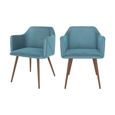 Lot de 2 chaises avec accoudoirs en velours - DAISY RENDEZ-VOUS DÉCO
