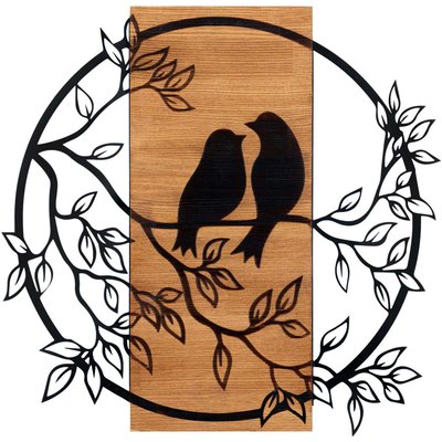 Décoration murale en bois et métal Birds In Love HANAH HOME