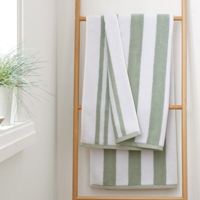 Reversible Stripe Cotton Jacquard Bath Sheet BIANCA FINE LINENS