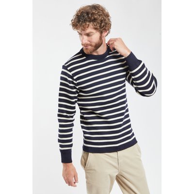 Pull marin rayé col rond à boutons FOUESNANT ARMOR-LUX
