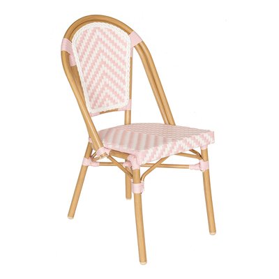 Chaise de terrasse bistrot parisien en aluminium et rotin, AUTEUIL OVIALA