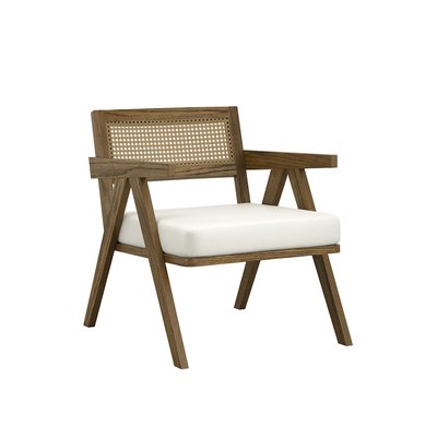 Aldric Smoked Wood and Rattan Accent Chair SO'HOME