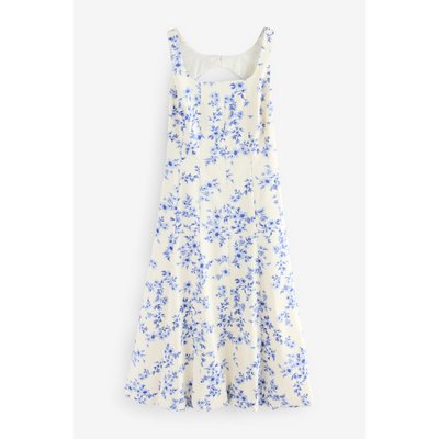 Robe midi ourlet bouffant et encolure carrée NEXT