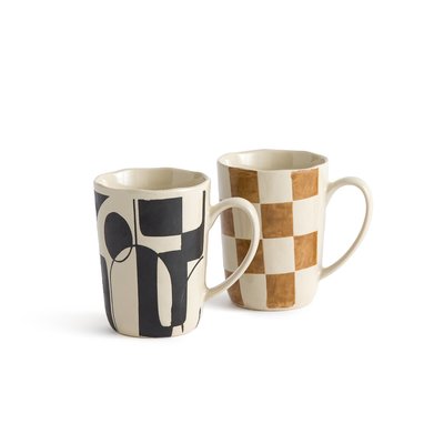 Lot de 2 mugs, grès, Vinta LA REDOUTE INTERIEURS