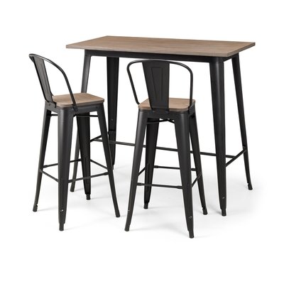 Dalton Industrial Tolix Bar Table & Chair Set (Seats 2) SO'HOME