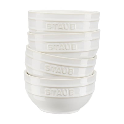 STAUB Set de 4 bols céramique 12 cm, Blanc ivoire STAUB