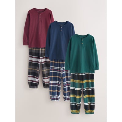 Pyjamas tissés à carreaux, lot de 3 NEXT