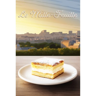 Tableau Mural Illustration Mille-feuille CUISINE CEANOTHE