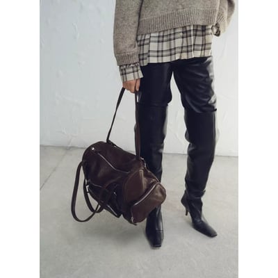 Grand sac bowling cuir MANGO