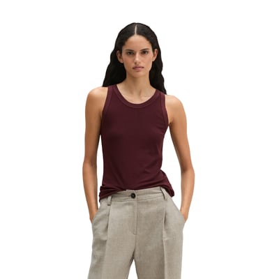 Débardeur côtelé slim en jersey stretch de coton bio Lyocell MARC O'POLO