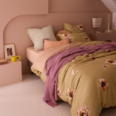 Housse de couette en satin de coton lavé vert, FALBALAS OLIVIER DESFORGES