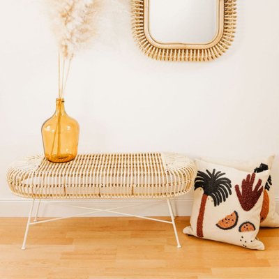 Banc enfant en rotin et métal - JAVA BLANC SAUDARA COLLECTIONS