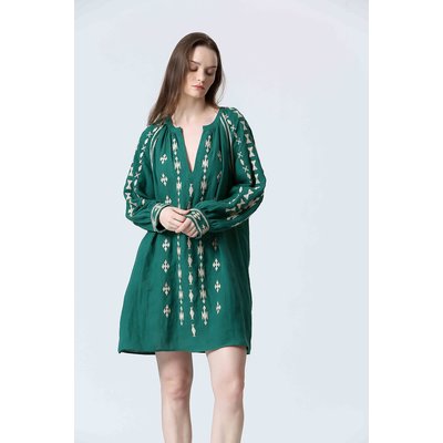 Vestido corto con bordado étnico SEE U SOON