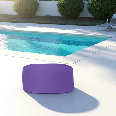 Pouf extérieur imperméable violet - forme ronde ARTA PIER IMPORT