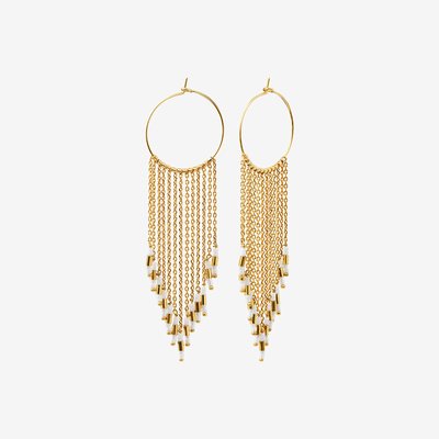 Boucles d'oreilles dorées grand modèle - FOLK CAROLINE NAJMAN