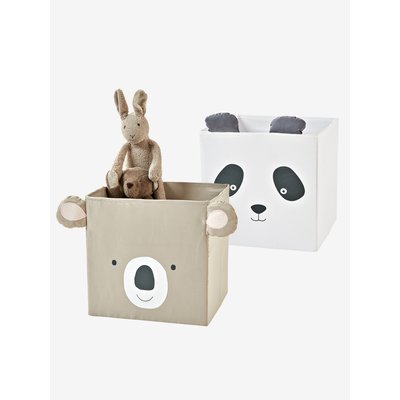 Lot de 2 bacs en tissu Panda koala VERTBAUDET