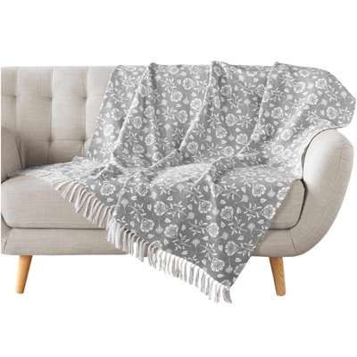 Plaid Jete de lit fauteuil a franges Flavie DOUCEUR D'INTÉRIEUR