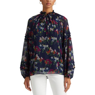 Blouse col v imprimé graphique, manches longues LAUREN RALPH LAUREN