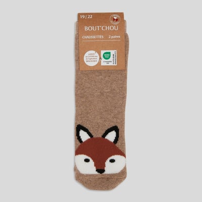Lot de 2 paires de chaussettes ant-dérapantes BOUT'CHOU