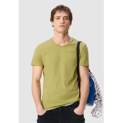 T-shirt encolure V coton bio flammé IKKS