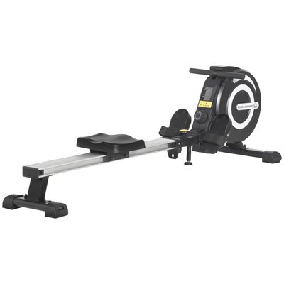 Rameur d'appartement pliable - écran LCD multifonction - acier alu. ABS noir blanc HOMCOM